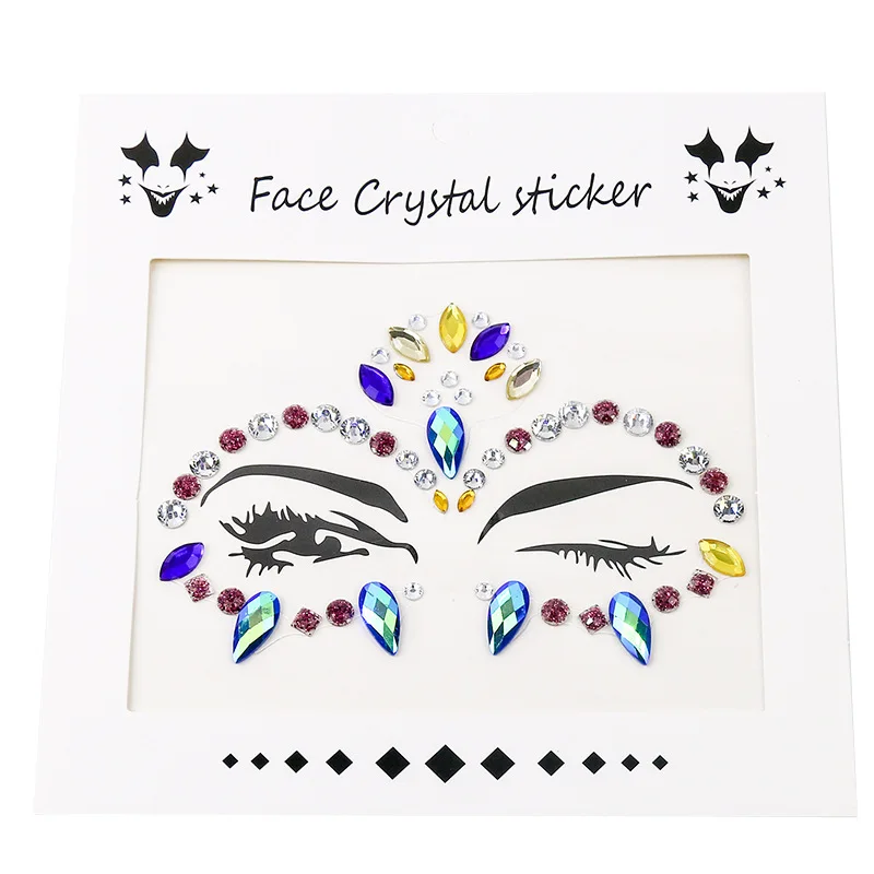 1PC temporary tattoo stickers DIY face decoration gem rhinestone party holiday makeup flash body art sticker | Красота и здоровье