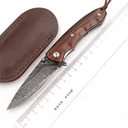 Sitivien ST-204 VG10 Дамаск сандалового дерева ручка шарикоподшипник складной лагерь Охота Кухня Карманный выживания для повседневного использования, инструмент Ножи