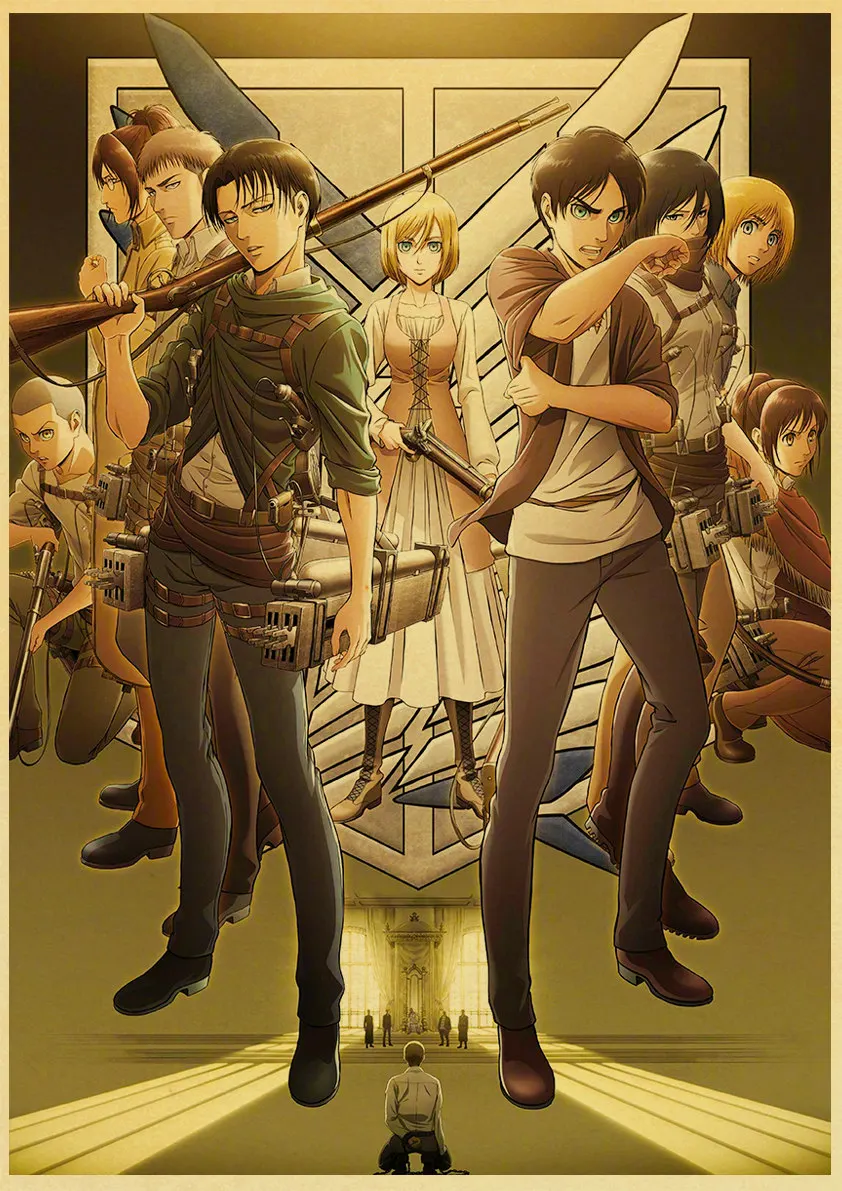

Japanese Classic Anime Attack on Titan Season 4 Poster Prints and Posters Wall Art Picture Decoration Home Decor