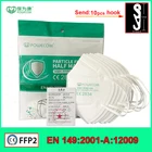 10-50 шт.пакет оригинальная FFP2 маска для лица, 6 слоев, сертификация CE 2384, фильтр, пылезащитные мундштуки, защитная маска для лица