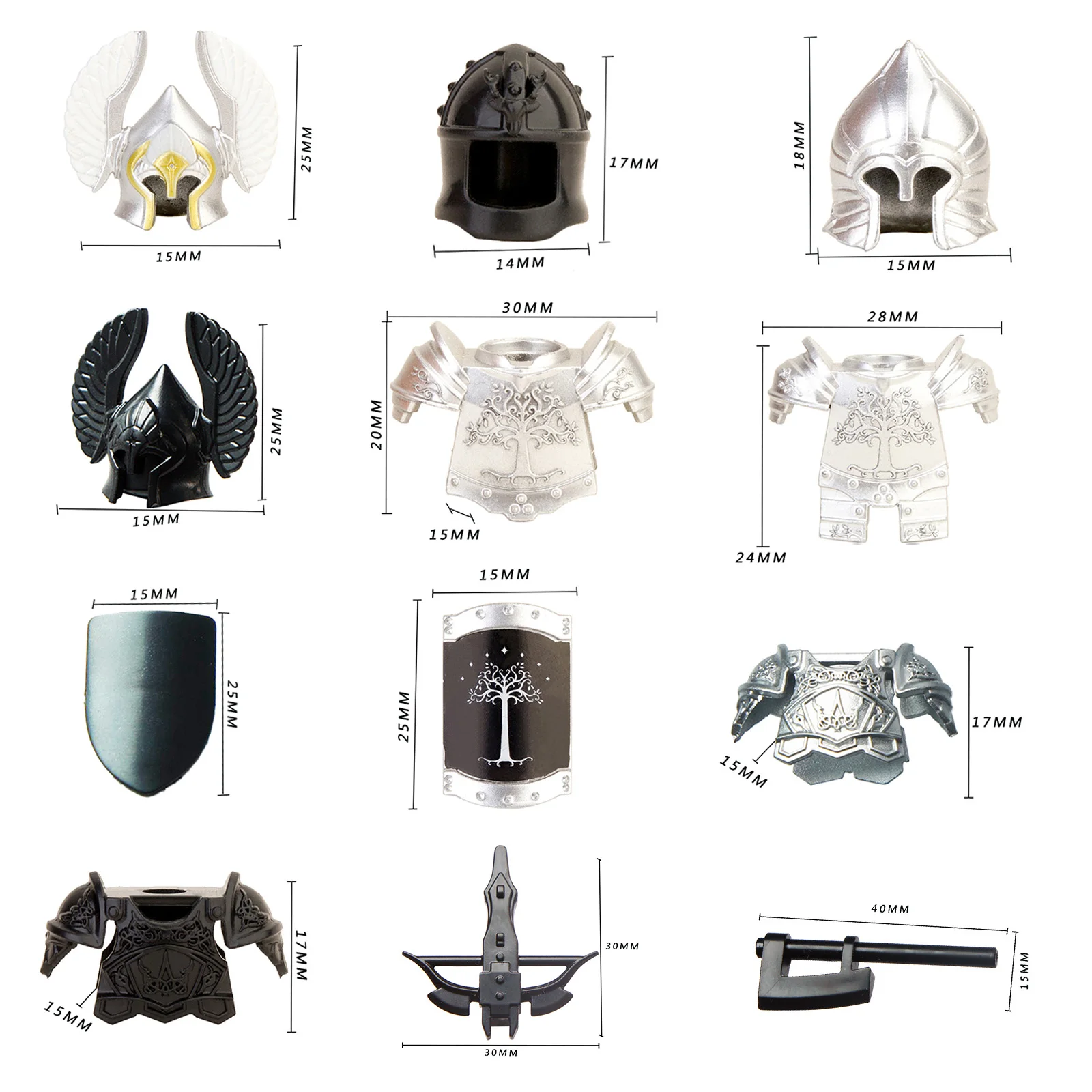 

82Pcs Medieval Ancient Rome Egypt Style Building Block Figure Toys Gan Weapon Parts Shield Helmet Kit
