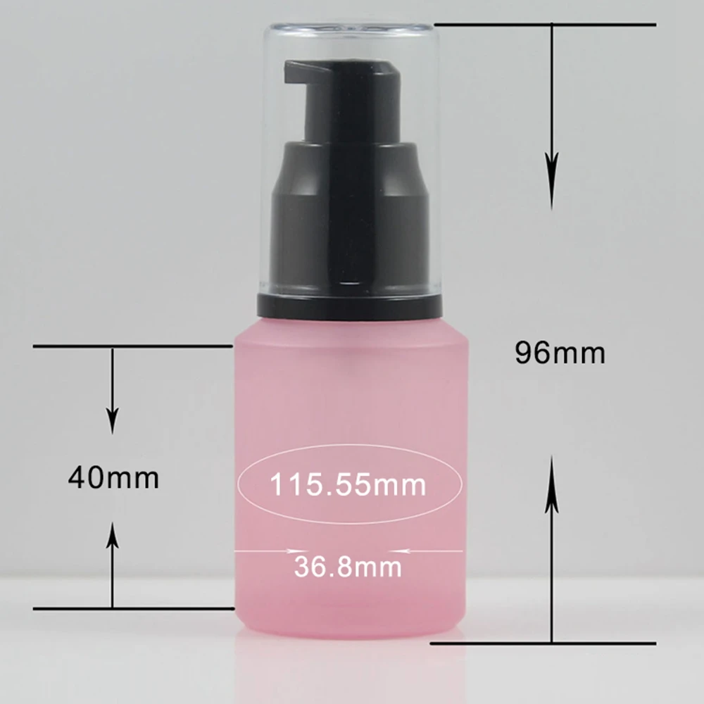 Матовый розовый стеклянный контейнер Пустые контейнеры для лосьона 30 мл 1 унция
