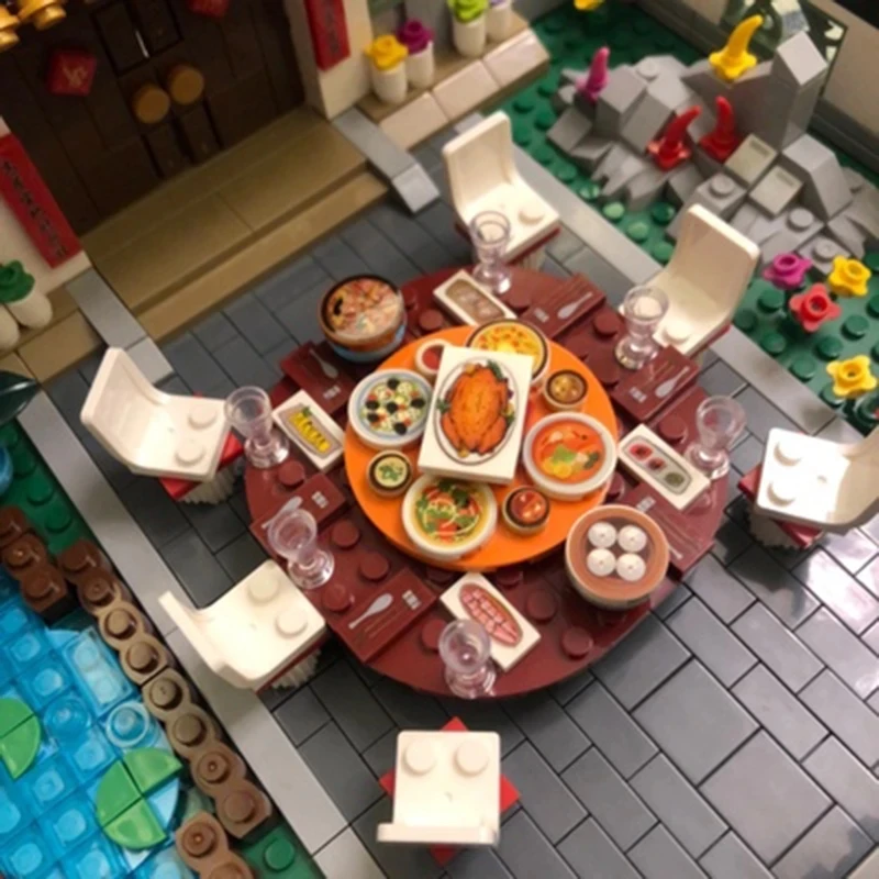 

Building Blocks Chinese New Year Fun New Year Eve Model Kit Children Educational Diy Assembly Bricks Kids Toys Compatible R17