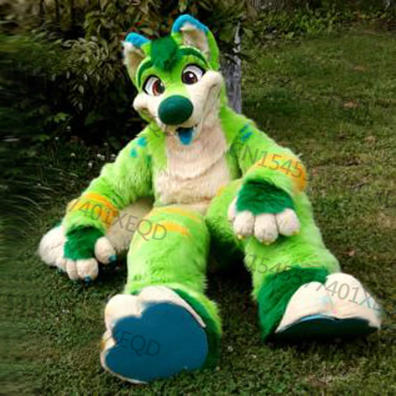 Средние и длинные меховые универсальные костюмы Хаски для Хэллоуина прогулок