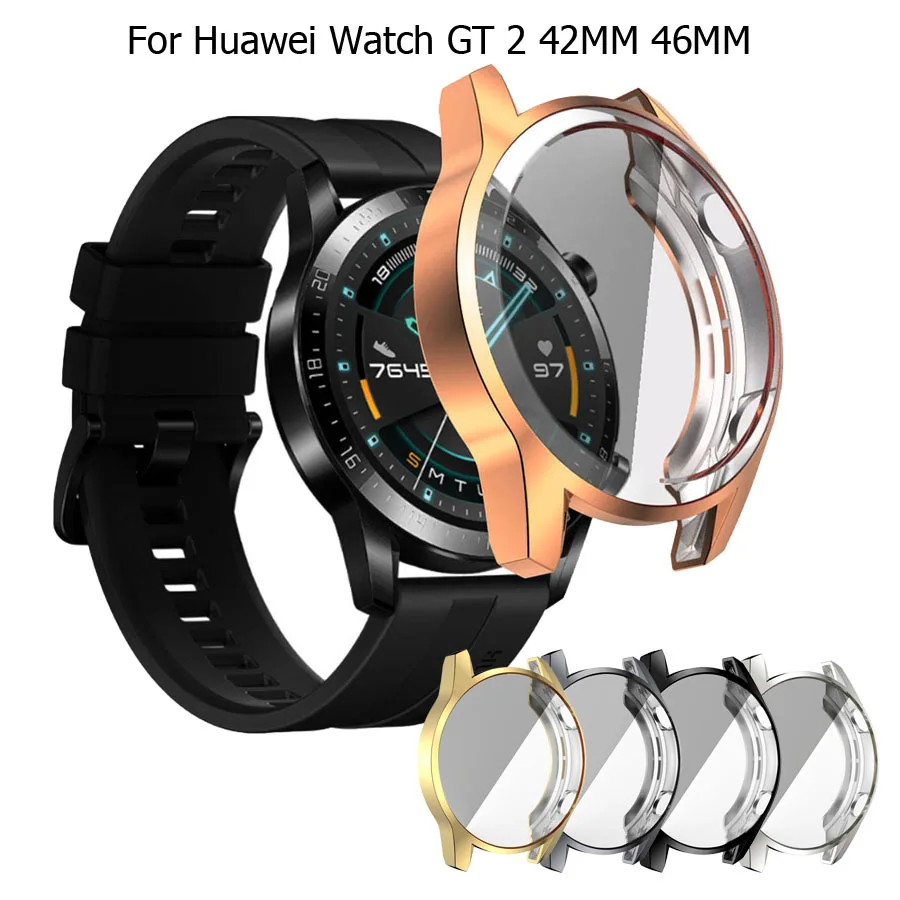 

Чехол из ТПУ для Huawei Watch GT 2 46 мм 42 мм, защитная оболочка с полным покрытием экрана, Бампер для Huawei GT 2, аксессуары для часов