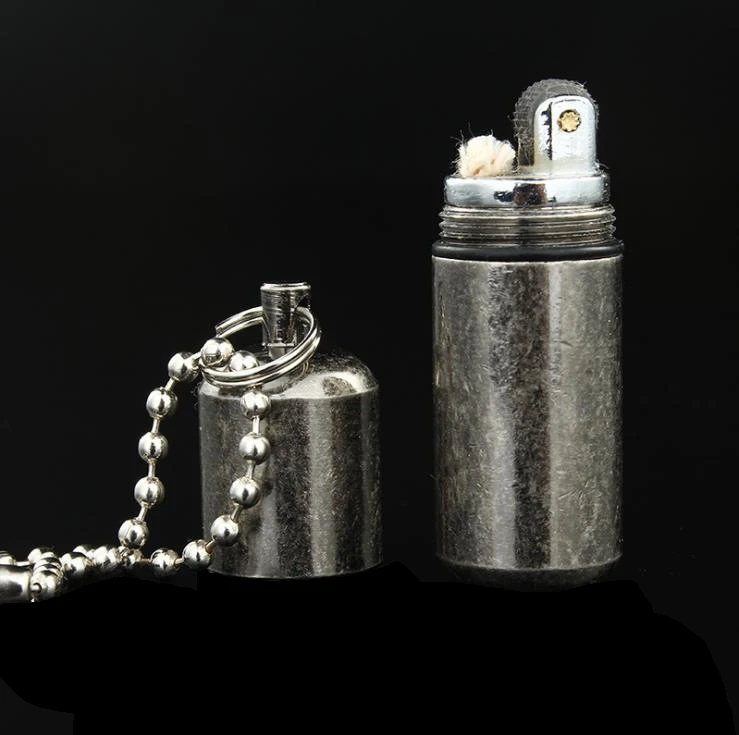 Мини компактная керосиновая зажигалка Капсульная бензиновая надутая цепочка
