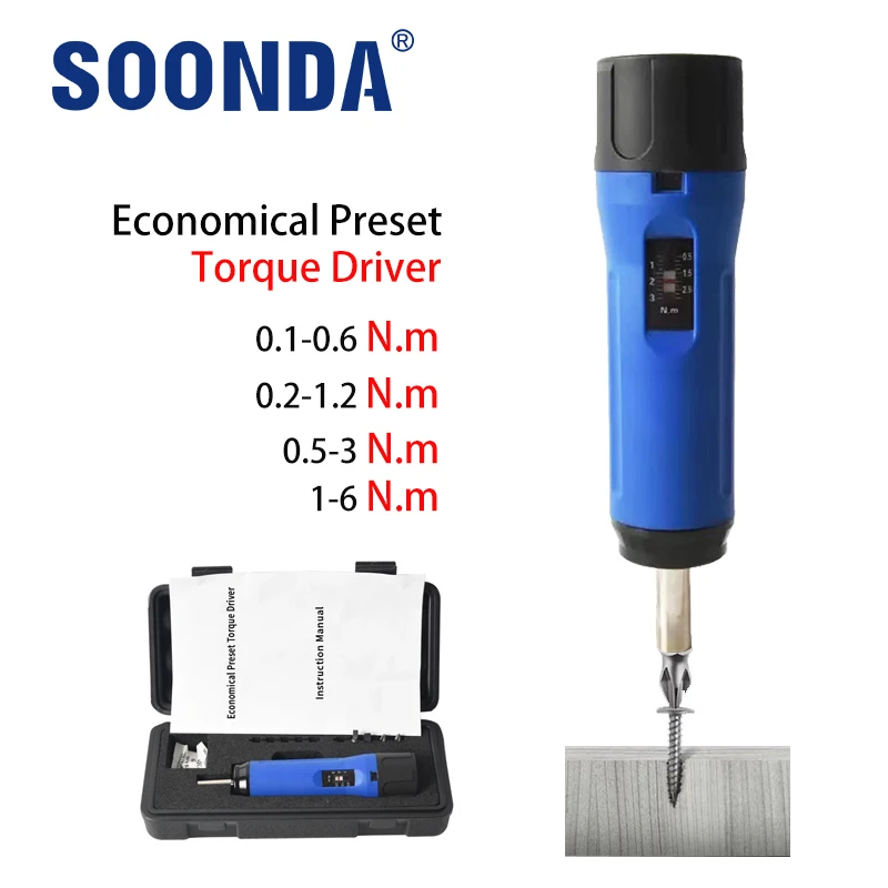 

0.1-6N.m Preset Torque Driver Combination Preformed Torque Screwdriver Tool Tunable Idling and Slipping Torque Screw Fastening