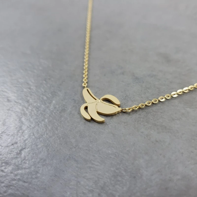 Простое золотое ожерелье из бананов и подвески для женщин ошейник модные