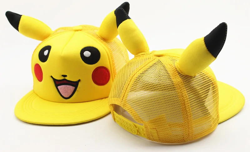 Кепка с рисунком покемона Пикачу для детей и взрослых уличная бейсболка защитой