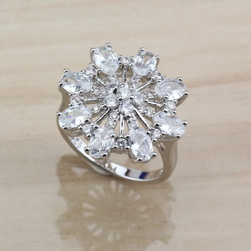 Классические свадебные Большие комплекты ювелирных изделий серебряного цвета с