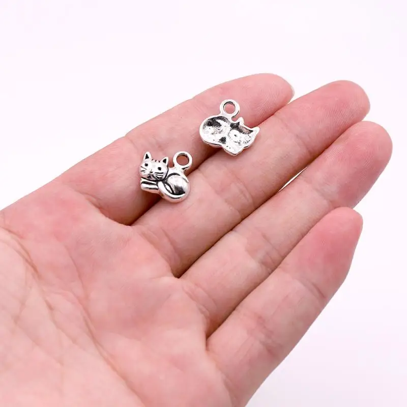 Серебристые металлические подвески для домашних животных кошек аксессуары