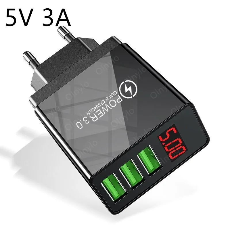 

Display USB Charger Fast Charging Adapter EU/US Plug For iPhone 11 Samsung Universal Smart Mobile Phone Fast Chargers Charging