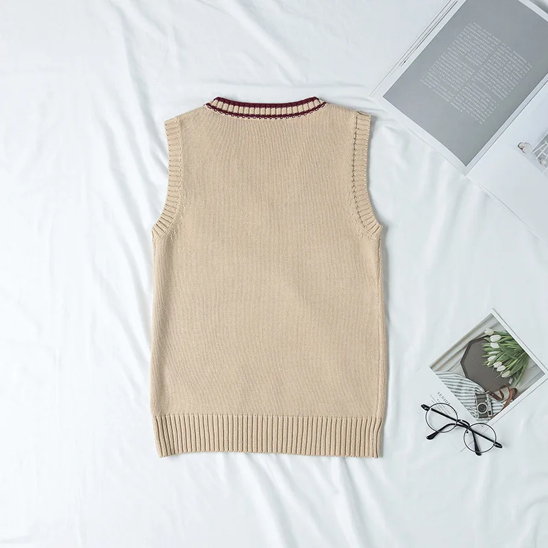 

Japanese JK Uniform Sweater Vest Spring Autumn Preppy Style Sleeveless Pullovers School Girl Outfit