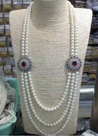 

noble jewelry new design 8-9mm round white pearl necklace women hot sale jewelry
