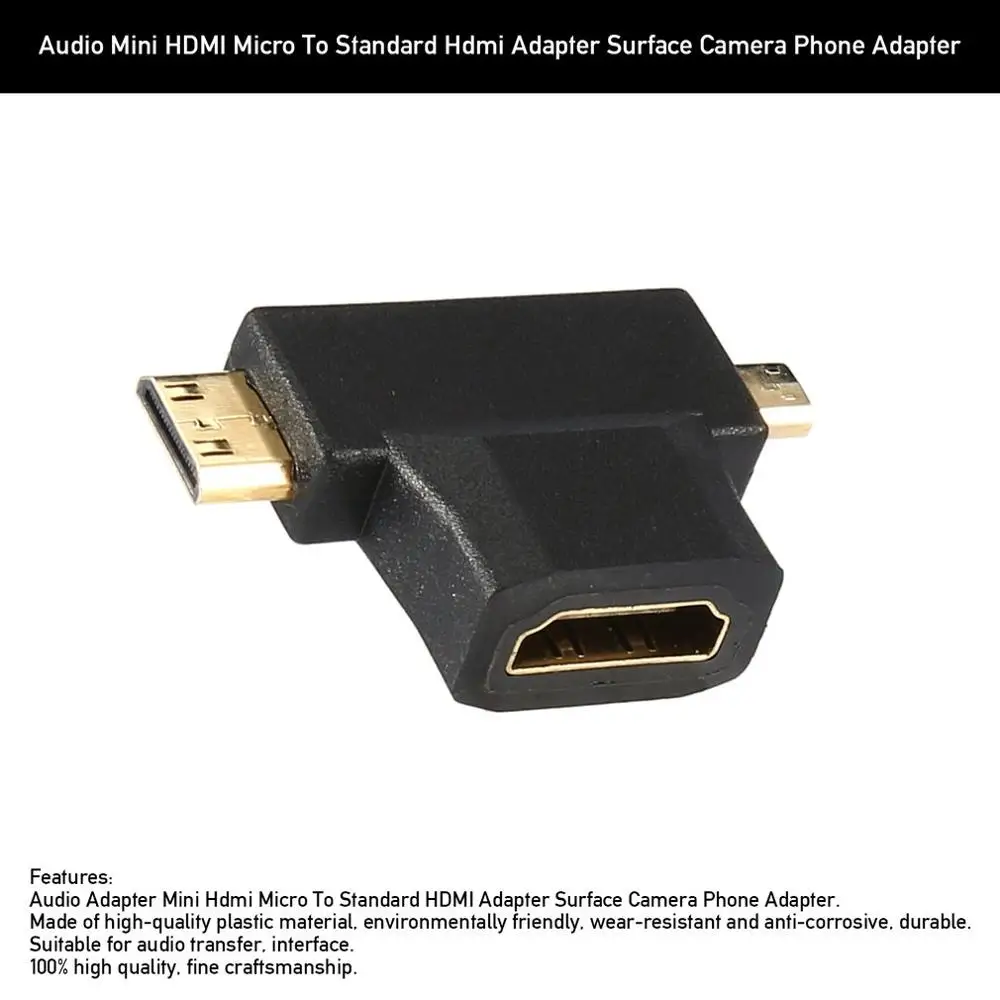 Аудиоадаптер Mini HDMI совместимый микро к стандартному адаптер для поверхностной