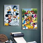 Картина на холсте с изображением героев мультфильма Микки и Дональд Дак