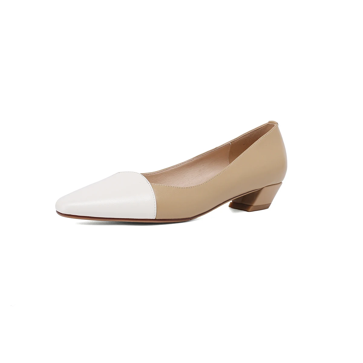 

Osunlina Lady Pumps Mixed colors 3cm Comfortable Low Heel Genuine Leather Pumps Slip On Square Toe Handmade Woman Shoes 2021 New