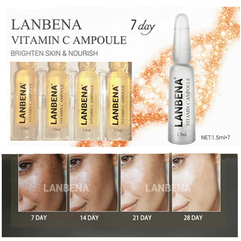 Сыворотка LANBENA с витамином С удаляет темные пятна ампулы для лица против старения