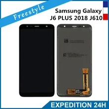 OLED Mobile Phone Screens For Sumsung Galaxy Cellphone Screen J6+ SS J610 Single Assembly Black 720p Phone Screens Parts HWC