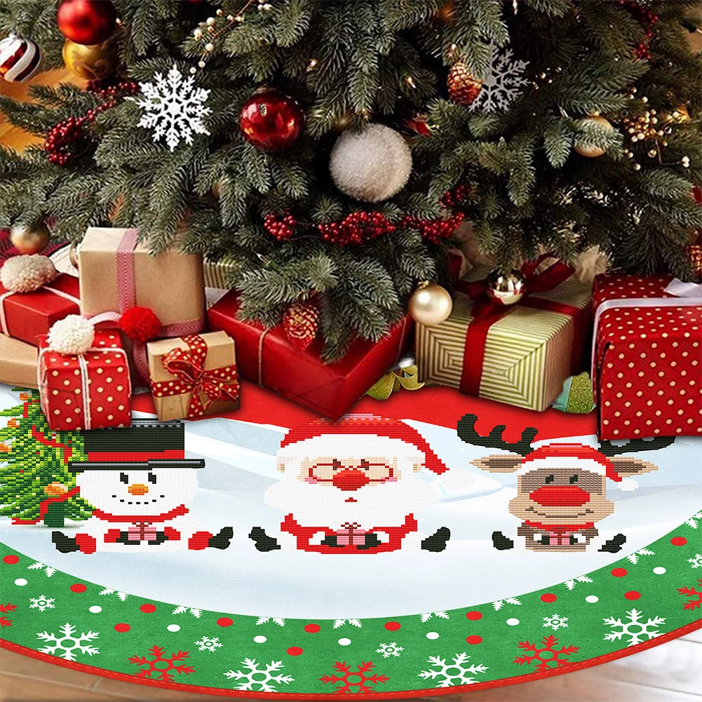 

DIY Christmas Tree Skirt Diamond Painting Kits Handmade Tree Carpet Ornaments for Home New Year Decorations
