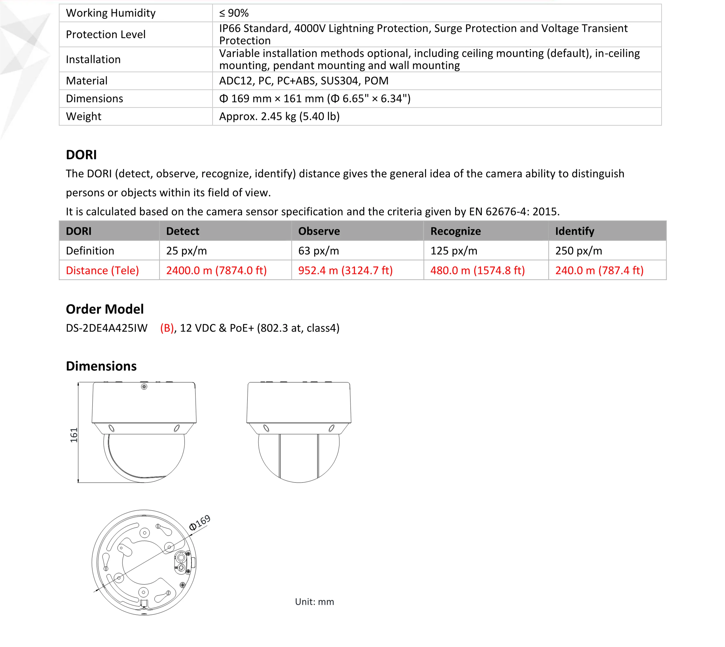 Hikvision PTZ IP камера DS-2DE4A425IW-DE 4MP 25X зум сети cctv POE H.265 IK10 ROI WDR DNR