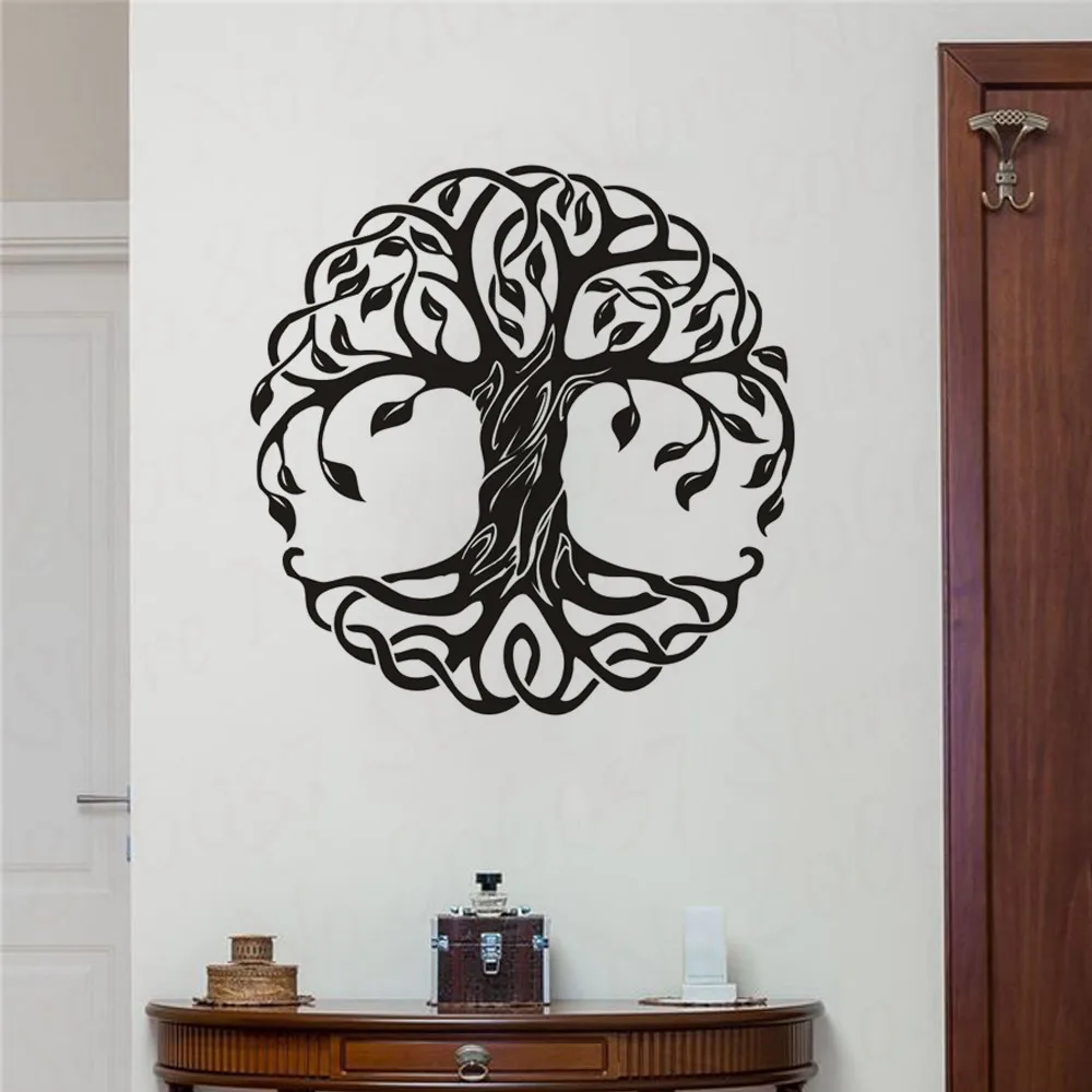 

Mandala Circle Trees Vinyl Wall Decals Home Decor Fitness Yoga Tree Wall Sticker Tree Of Life Yoga Studio Wall Murals WL1412