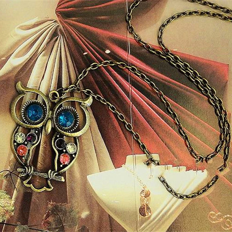Новое винтажное ожерелье с подвеской в виде совы для женщин высококачественное