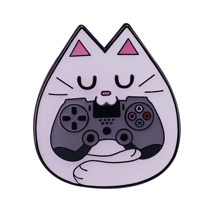 Милый игровой контроллер Cat Pins просто глупая кошка играющая в случайные игры на PS4