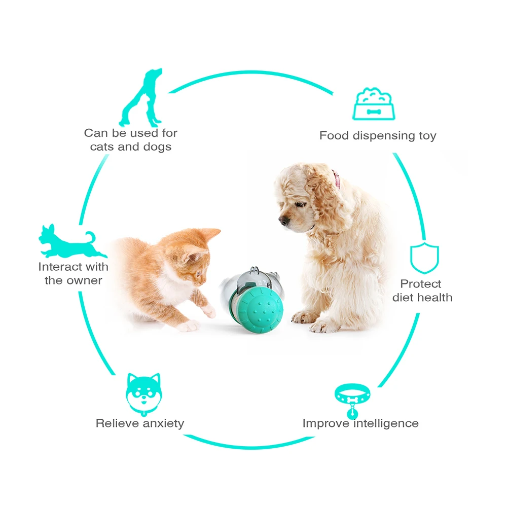

Funny Dog Treat Leaking Toy with Wheel Interactive Toy for Dogs Puppies Cats Pet Products Supplies Accessories For Dropshipping