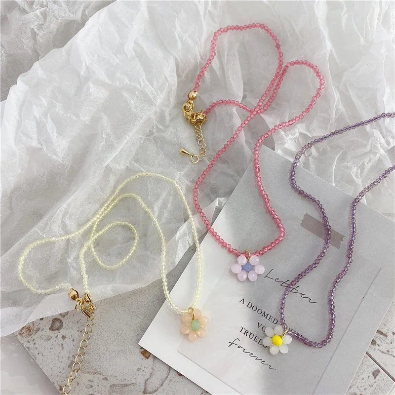 Женское винтажное ожерелье ручной работы в Корейском стиле с разноцветными