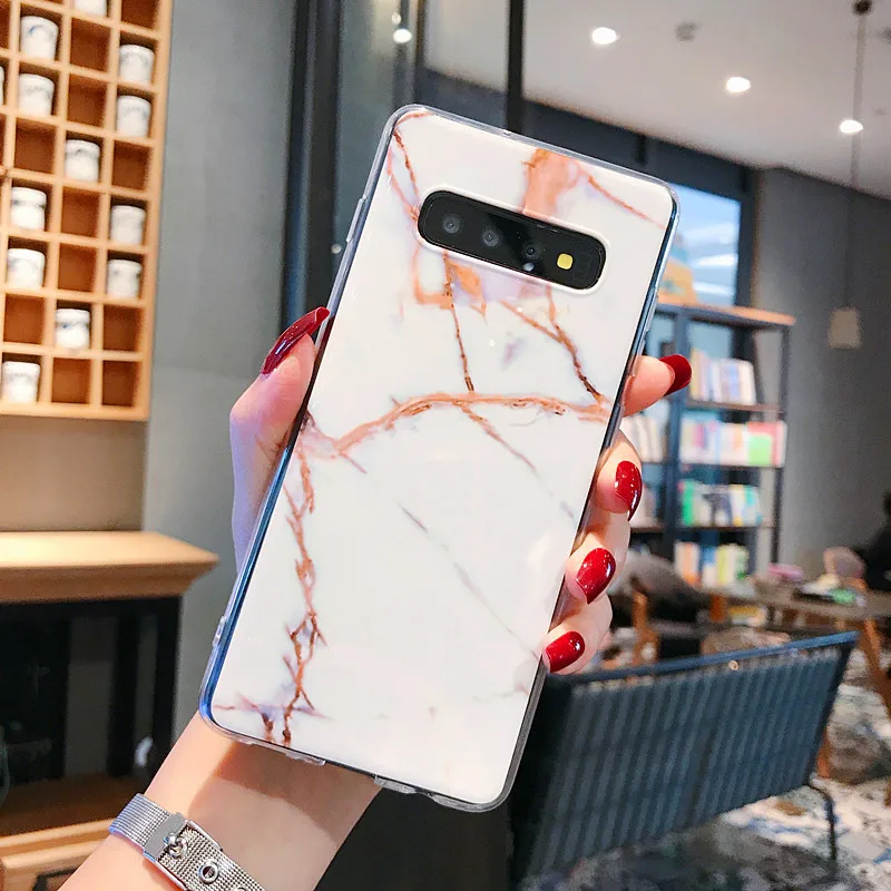 Мягкий мраморный чехол для телефона Samusng Galaxy S7 S8 S9 S10 S10e Note 8 9 10 A10 M10 A20 A30 A50 A70 A6 A7 A9 Pro
