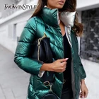 Twotwin2 Стильное повседневное свободное плотное пальто в стиле пэчворк с карманами для женщин, с v-образным вырезом, с длинным рукавом, приталенное пальто для женщин 2021, зимний стиль, новый стиль