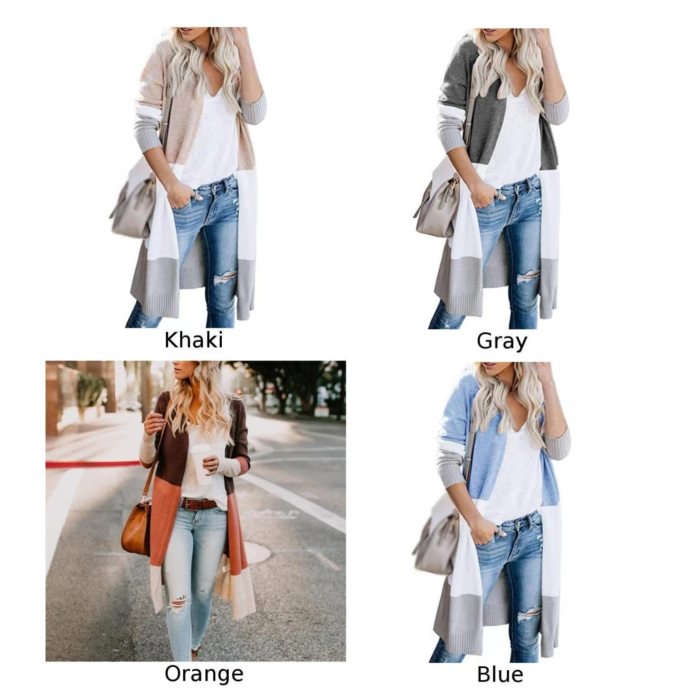 Осенне-зимний женский топ длинный Кардиган Зимний Открытый передний модный