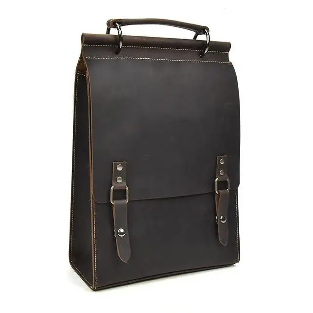 

Crazy Horse Leather Bag Men School Backpack 2021 New Vintage Handmade Cowhide Solid Color Large Capacity Man Bagpack