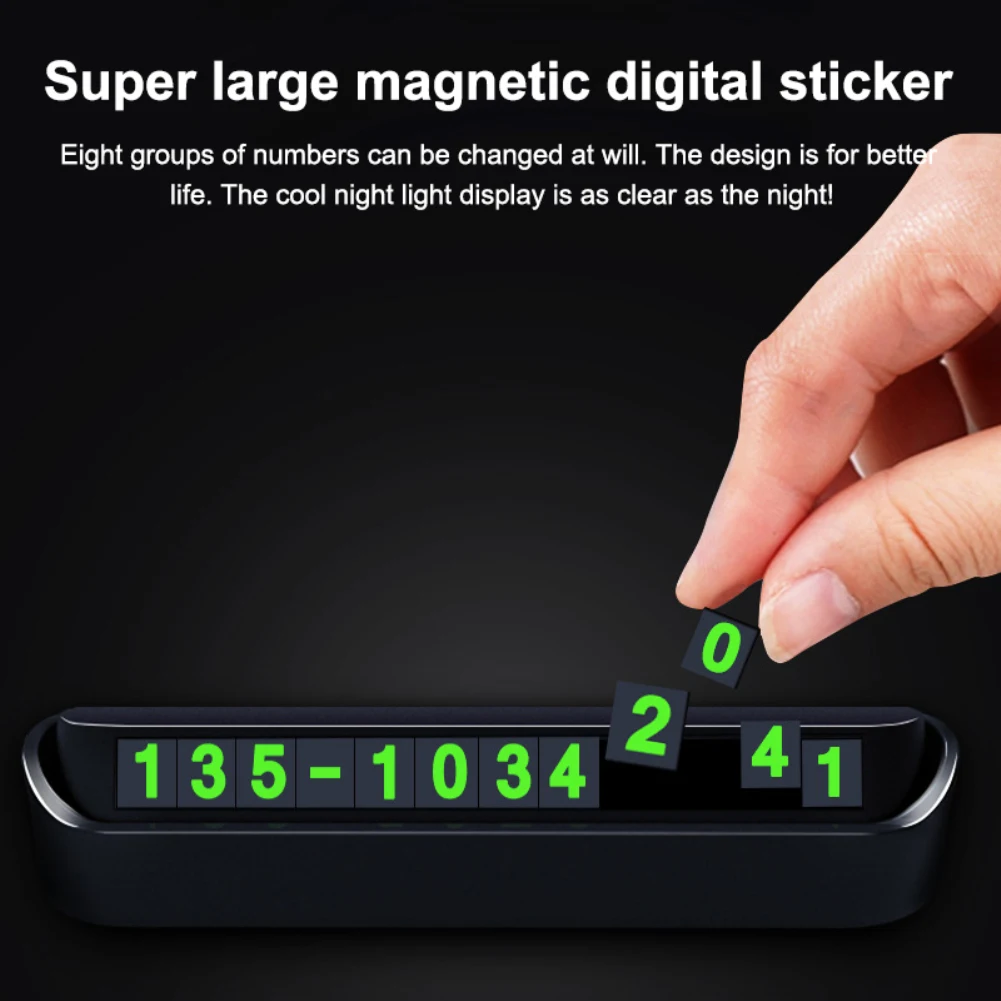 

Luminous Digital Car Phone Number Plate Car Sticker Night Light Phone Number In The Car For Car Styling Temporary Parking Card