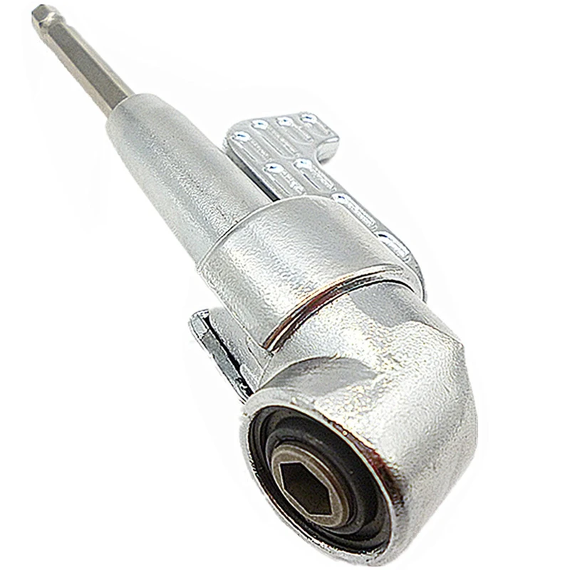 

SHGO HOT-Angle Driver Screwdriver Bit 1/4 Inch Hex Shank Keyless Drill Bit Chuck + Magnetic Angle Driver Screwdriver Bit