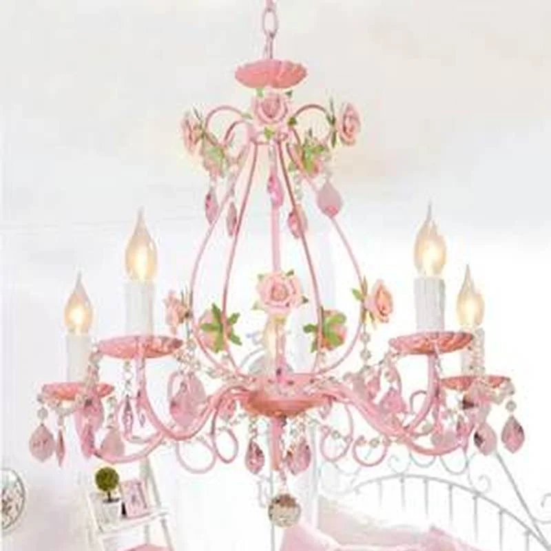 Люстра с розовыми цветами для свадьбы хрустальная люстра розами украшения
