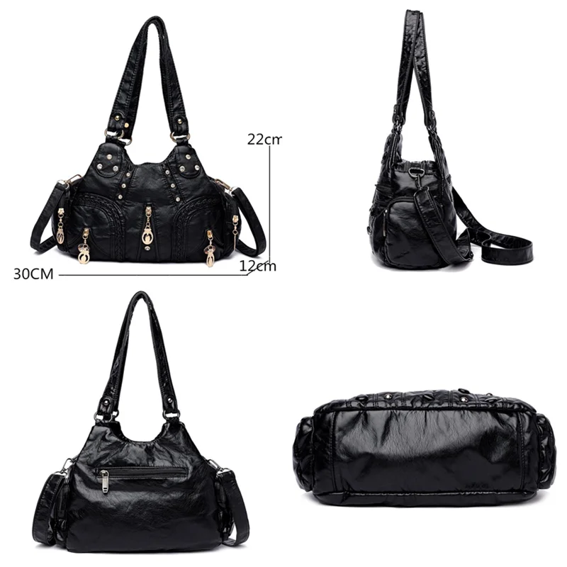 

Women Soft Leather Handbags Fashion Rivet Women Bags High Quality Women Crossbody Bags Designer Ladies Shoulder Bags Casual Tote
