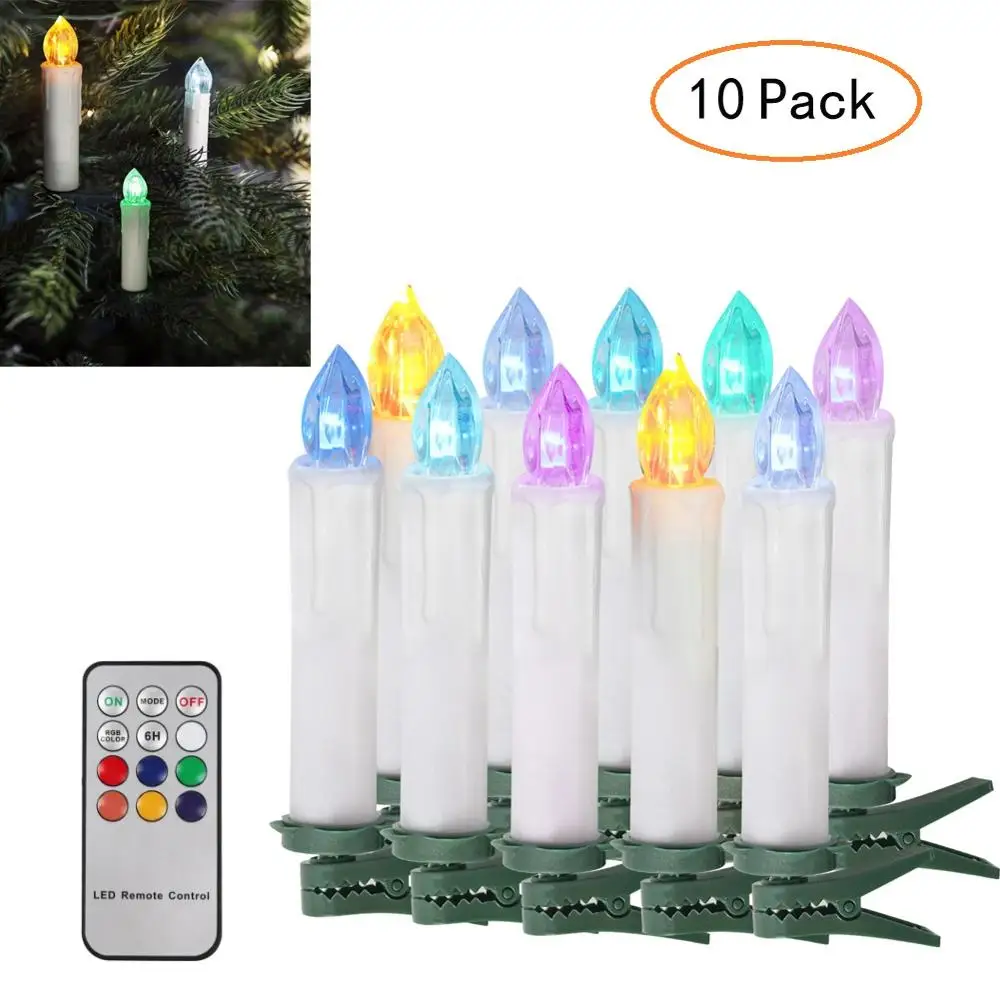 10 шт. светодиодные свечи беспламенные Свечи декор для рождественской елки