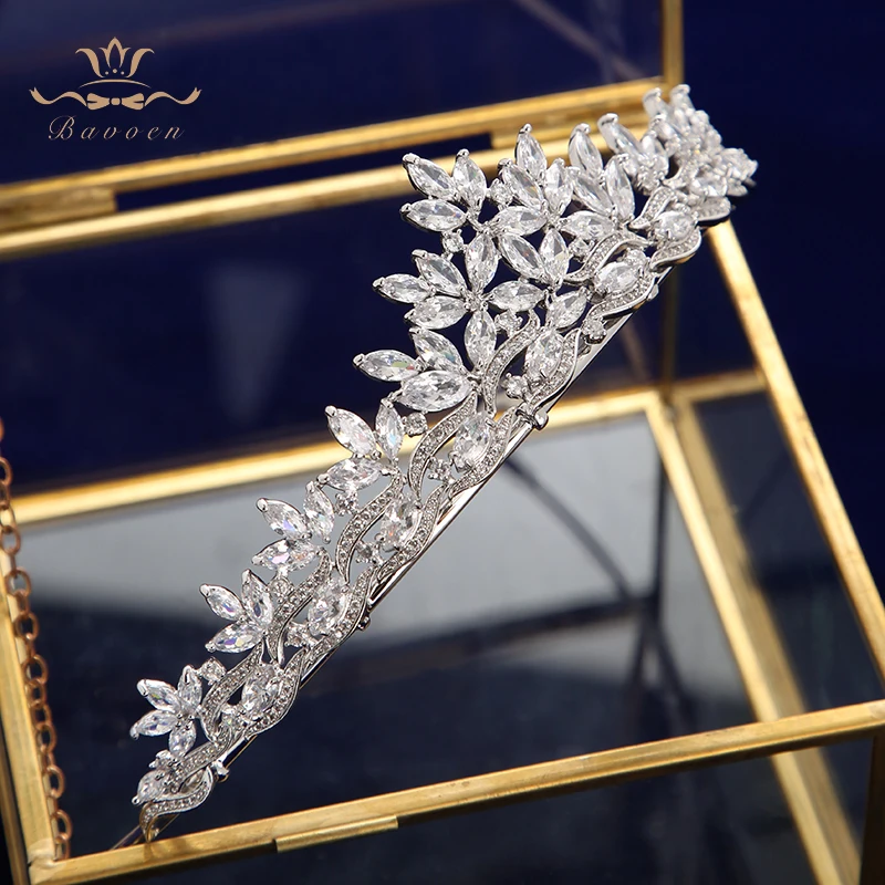 Ободок для волос с короной из фианита высокое качество королевские блестящие