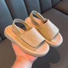 Летние сандалии из искусственной кожи для маленьких мальчиков, детская пляжная обувь