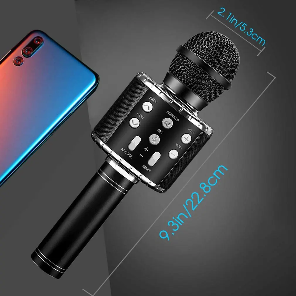 

KTV Wireless Karaoke Handheld Microphone USB Player Mic Speaker Portable Christmas Birtay Home Party Handheld Microfone