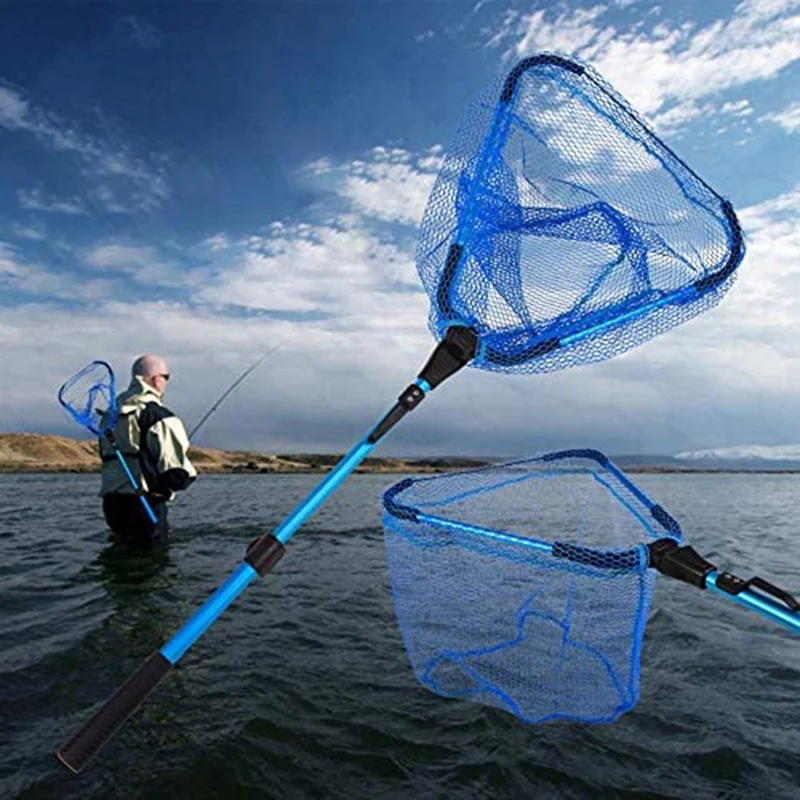 

Foldable Fishing Net Fishing Net, Foldable Aluminum Alloy Handle Picked Net Two-Section Shrinking Hand Dip Net
