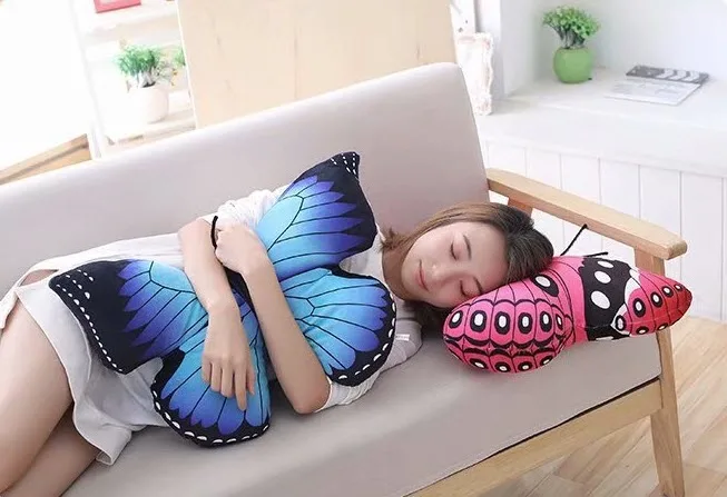 

Lovely butterfly pillow Toy plush bedroom cushion High quality cotton