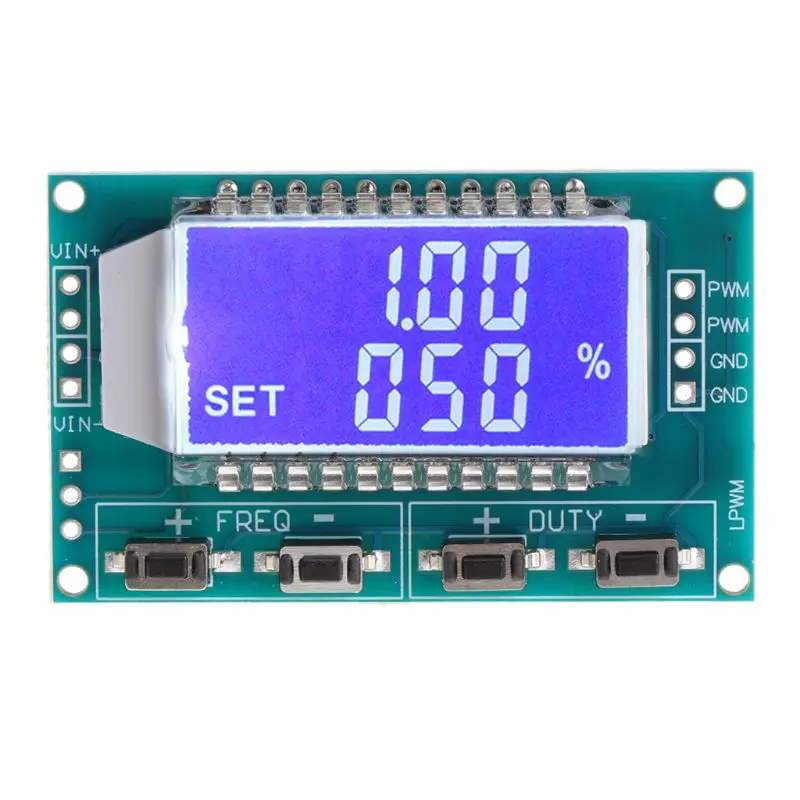 

PWM Pulse Frequency Duty Cycle Adjustable Module Signal Generator LCD Display