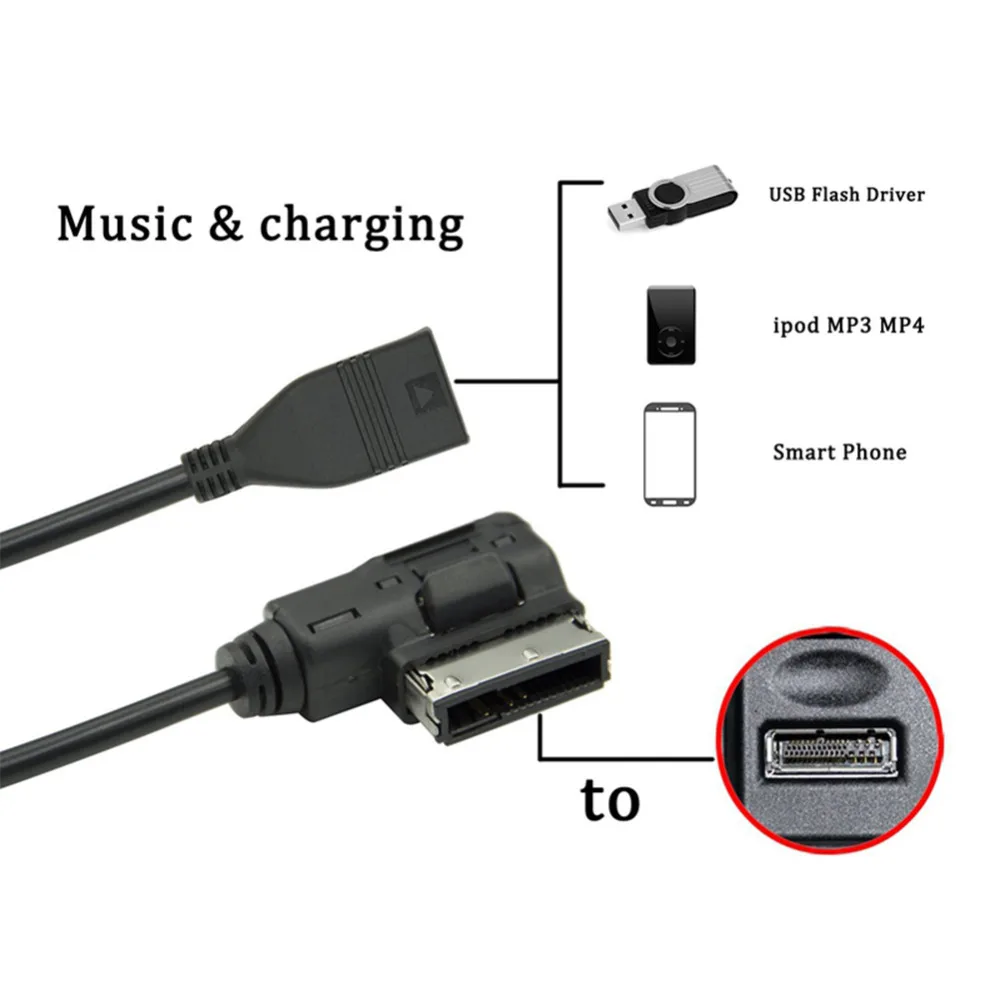 

Music MDI AMI MMI Interface USB+Charger AUX Cable For Audi /A6L / A8L / Q7 / A3 / A4L / A5 / A1 / S5 Q5 Need For AMI Interface