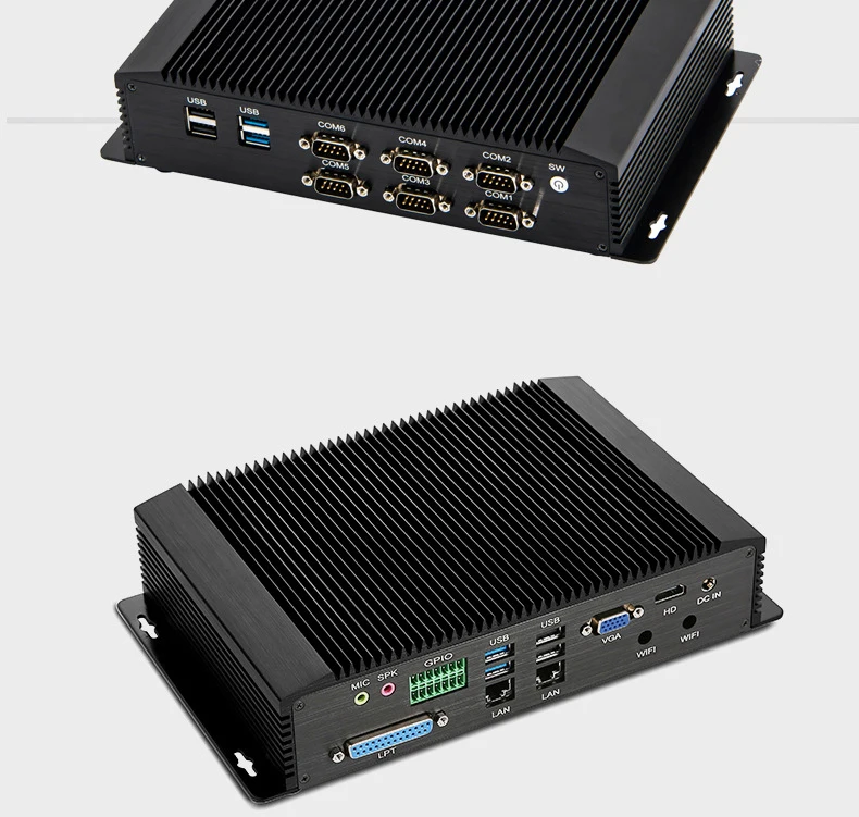 Промышленный мини компьютер Core i5 4200U i7 4500U с портами 6COM rs232 rs422 rs485 HDMI VGA GPIO LPT для