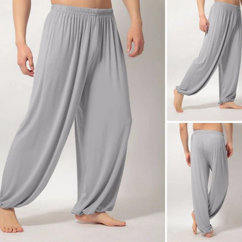 

Lugentolo Loose Pants Men Summer Fashion Yoga Casual Pants High Waist Solid Color Straight Plus Size Mens Clothing