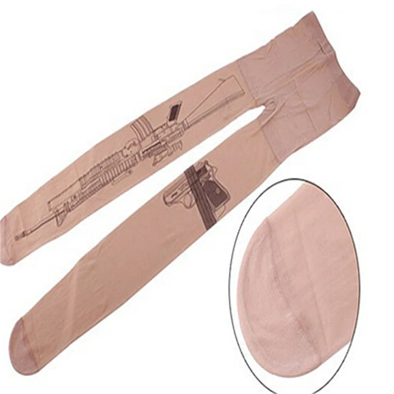 2020 модные тонкие прозрачные шелковые чулки с принтом для девочек летние колготки