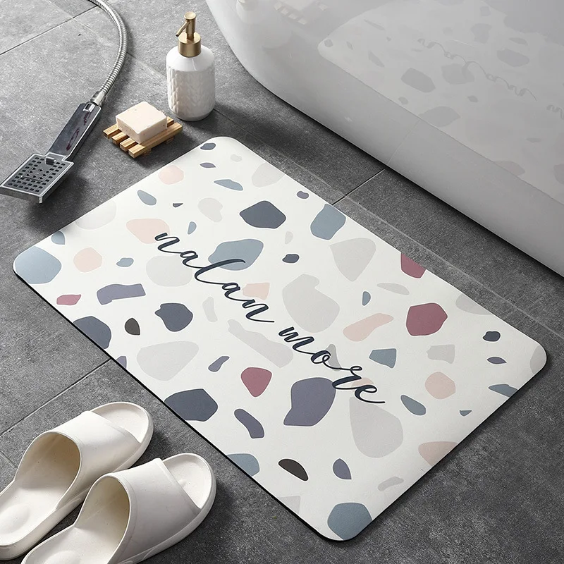 

Мягкий коврик диатомит, скандинавский коврик Morandi с принтом для ванной комнаты, коврик на присоске для туалета, подушка для ног